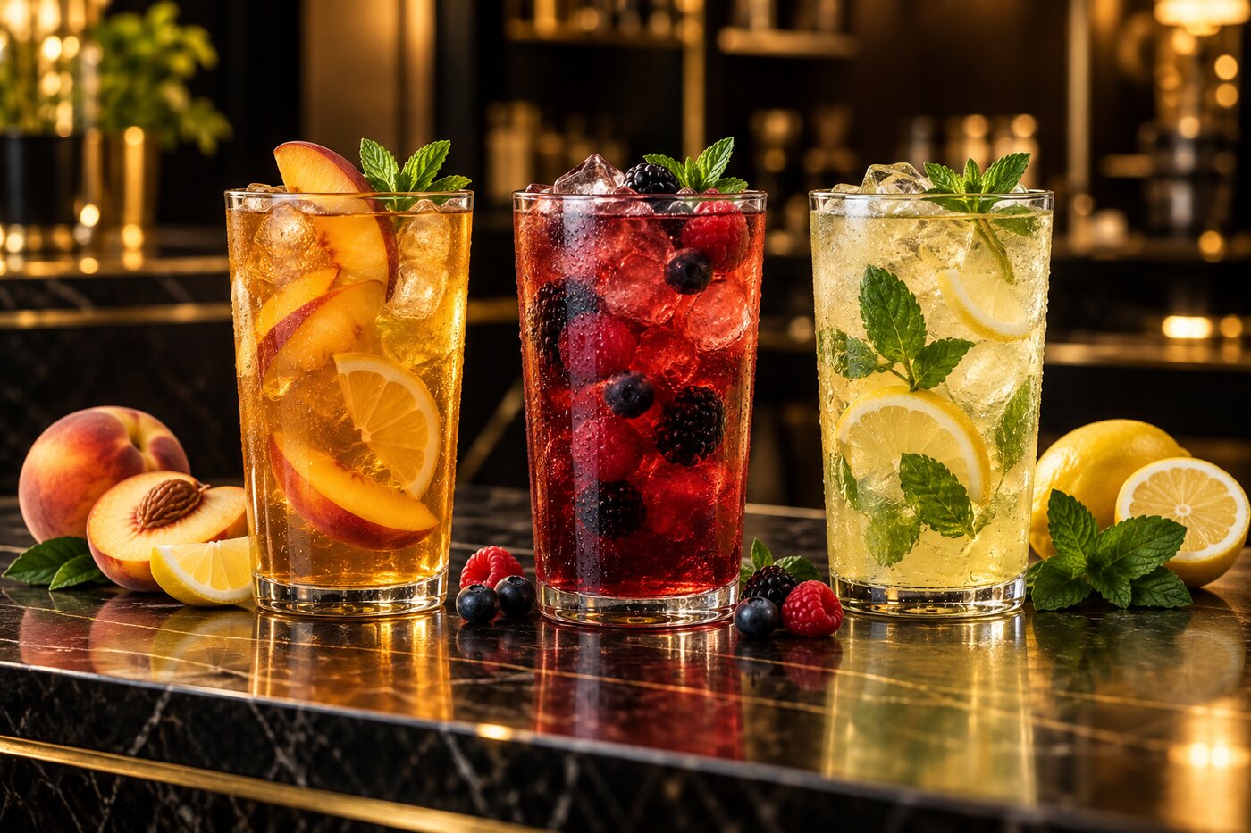 Generic iced tea photography suitable for digital signage